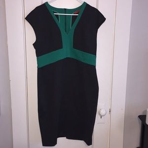 Cap-sleeve block pattern dress